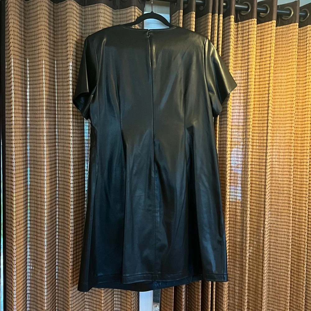 Calvin Klein Black Faux Leather Dress - Picture 4 of 4